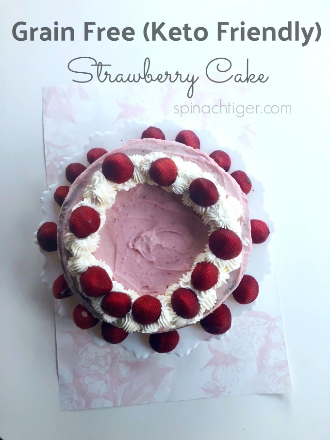 Gluten Free Strawberry Cake from Spinach TIger