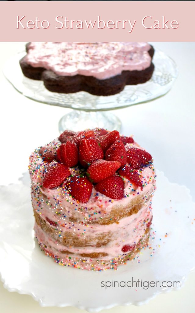 Gluten Free Strawberry Cake from Spinach Tiger (keto friendly)
