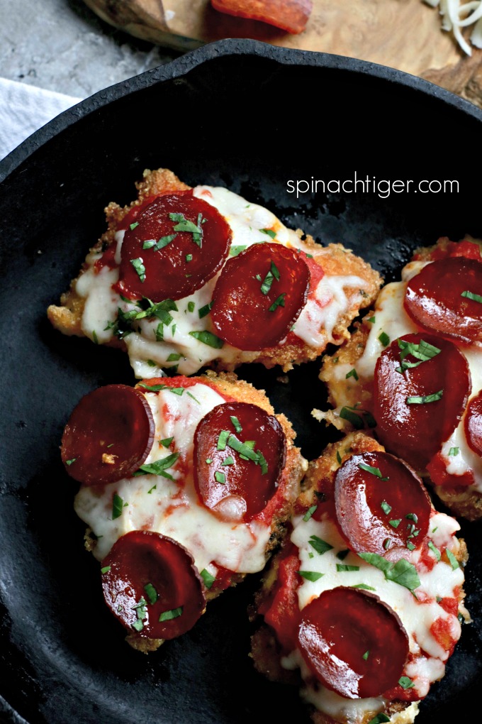 Keto Chicken Parmesan with Pork Panko from Spinach tiger