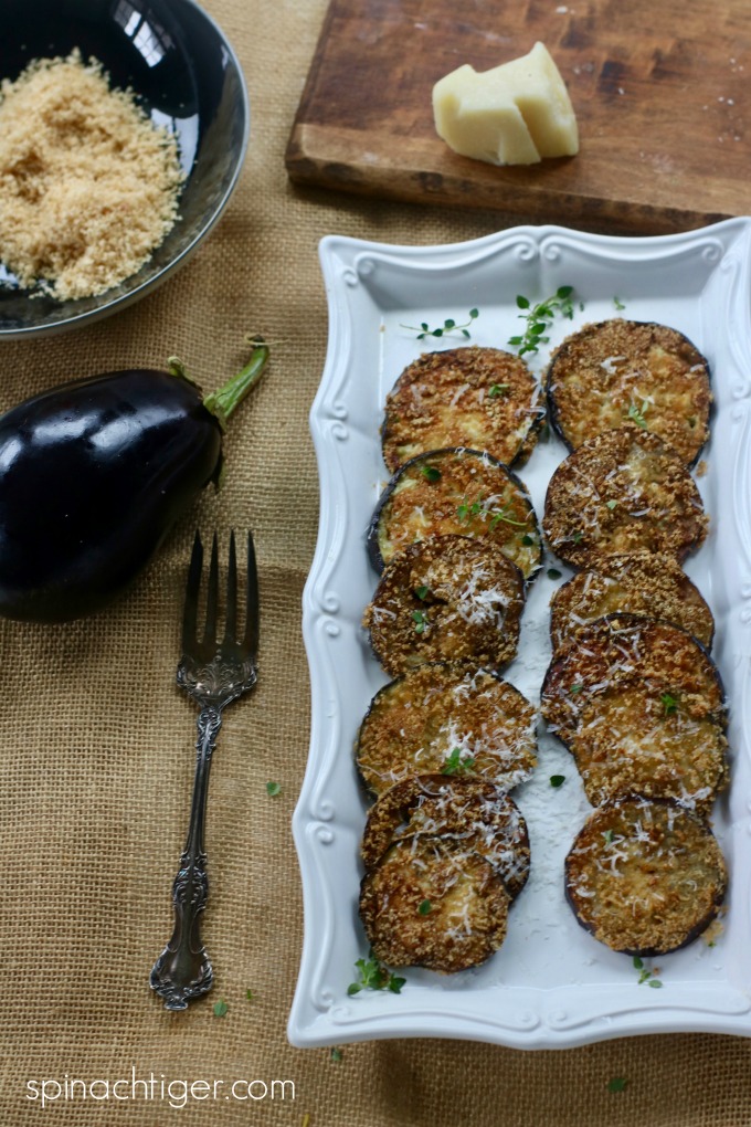 Italian Keto Fried Eggplant with Pork Panko from Spinach Tiger 