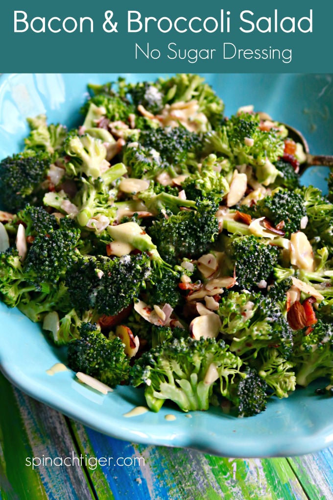 Bacon and Broccoli Salad from Spinach Tiger #broccolisalad #bacon #baconbroccolisalad