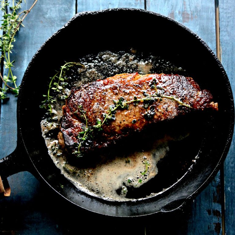 The Perfect New York Strip Steak Recipe, Pan-Fried, Oven-Roasted