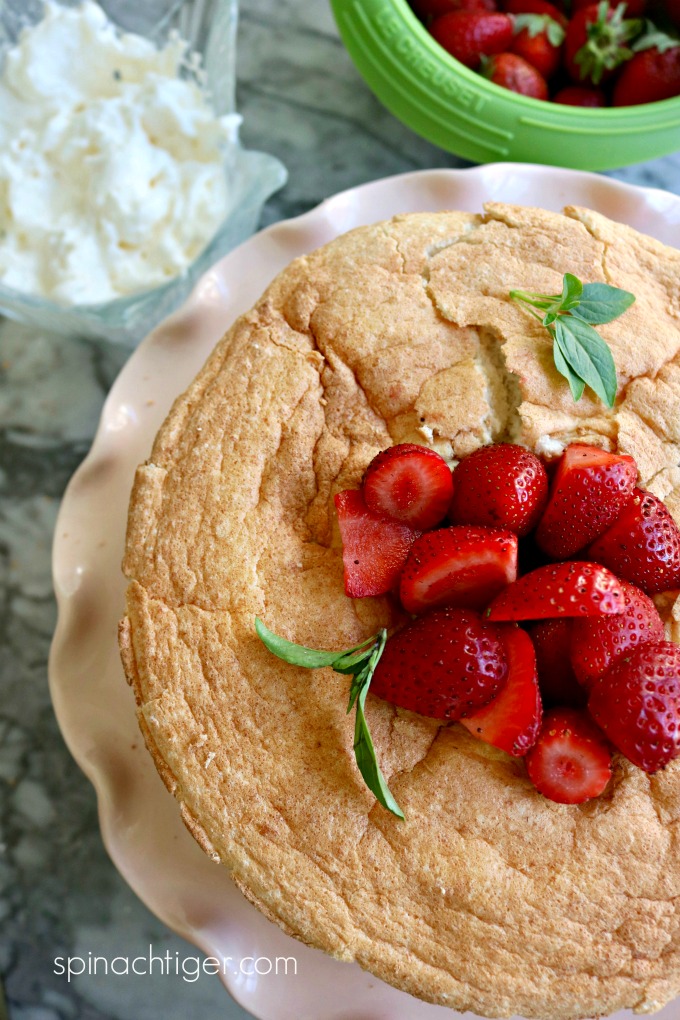 Keto Angel Food Cake Recipe with Strawberries from Spinach Tiger