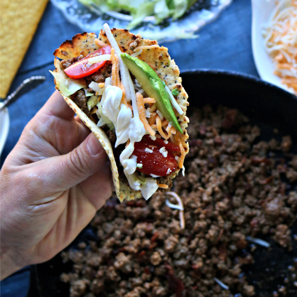 Keto Ground Beef Taco from Spinach TIger