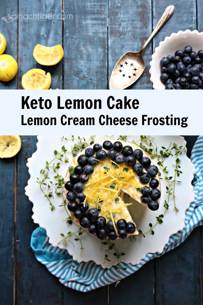 Keto Naked Lemon Cake from Spinach Tiger #ketocake #lemoncake #lowcarbcake #almondflour #grainfreecake #ketodessert #ketoLemon #spinachtiger #diabeticdessert #creamcheesefrosting 