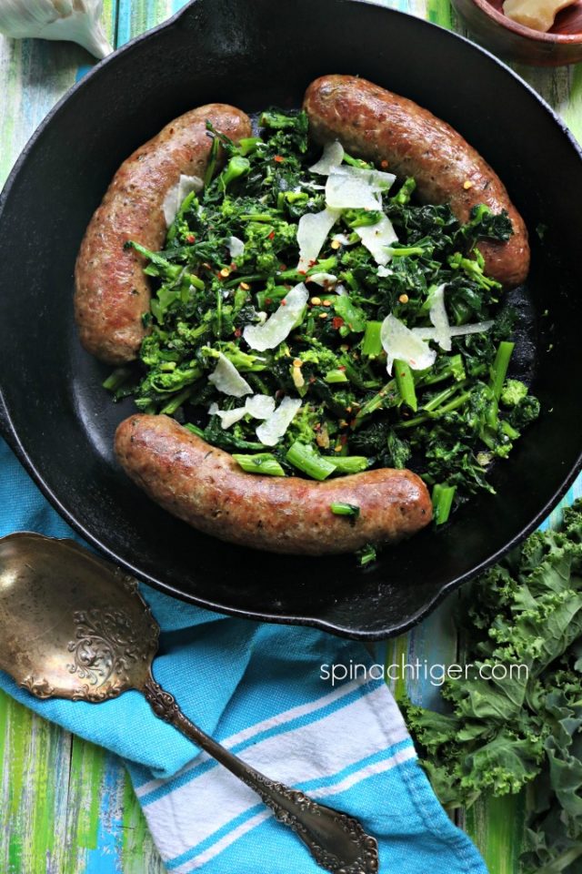 Oven Baked Italian Sausage Recipe with Broccoli Rabe Spinach Tiger
