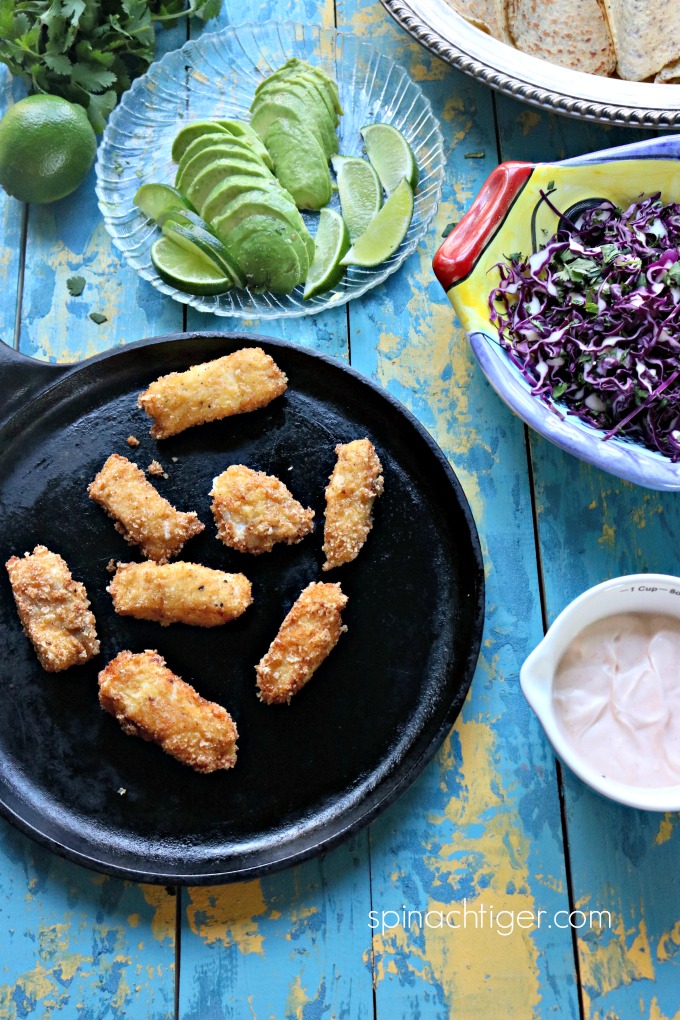 Keto Fried Fish Sticks for FishTacos from Spinach Tiger