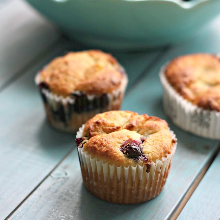 Keto Blueberry Muffins with Fresh Blueberries