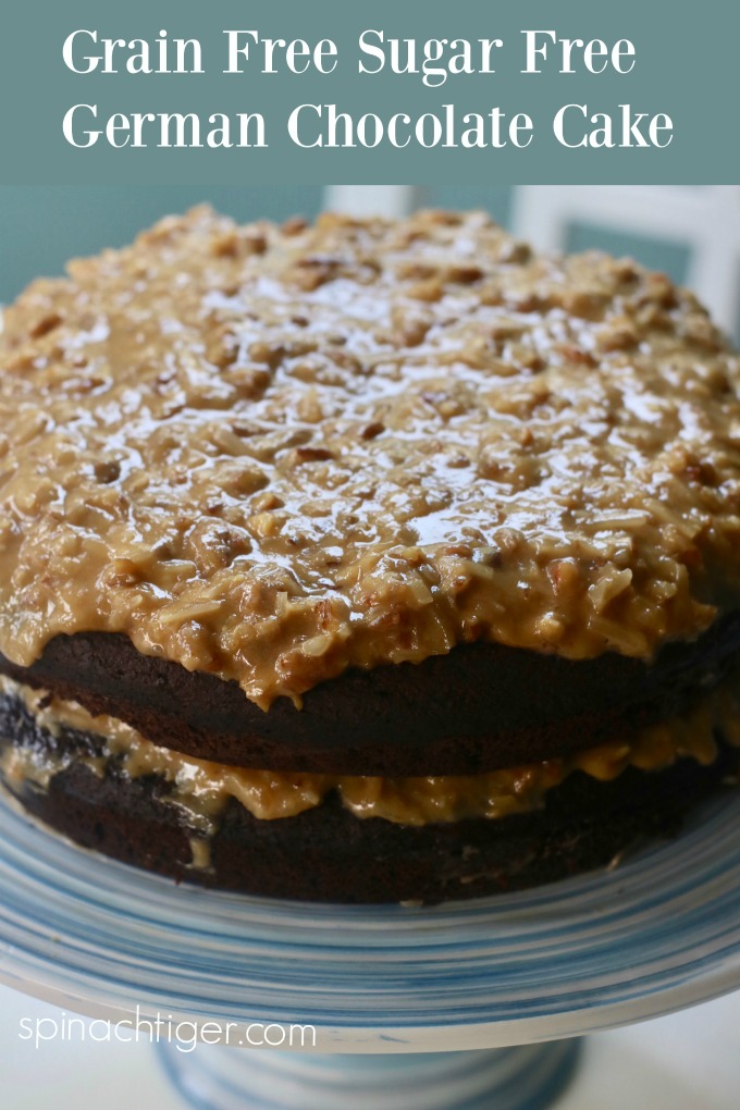 Layer Keto German Chocolate Cake from Spinach Tiger