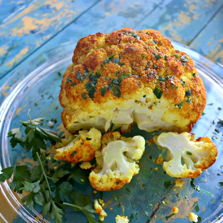 Butter Roasted Whole Cauliflower with Turmeric