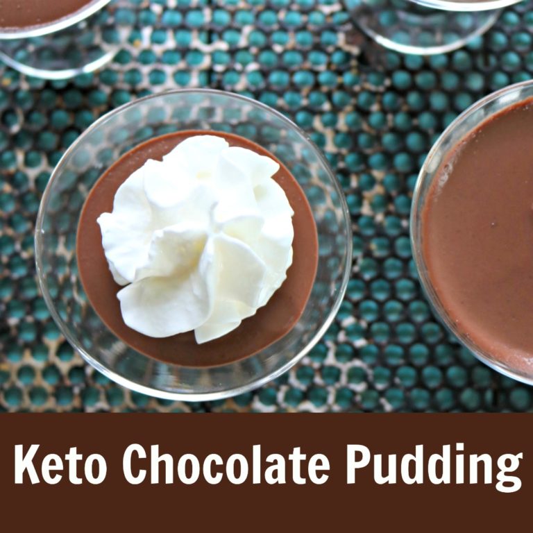 Sugar Free Chocolate Pudding with Stabilized Whipped Cream, Keto Friendly