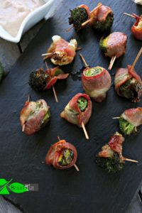 Air Fryer Bacon Wrapped Veggies from Spinach Tiger