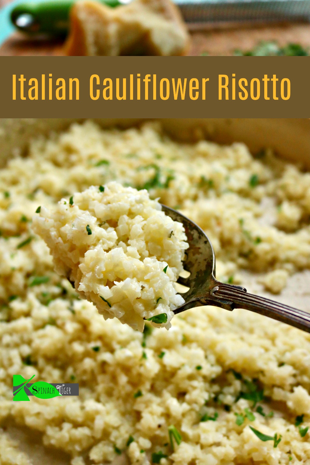 Keto Friendly, buttery cauliflower baked with parmesan cheese from #spianchtiger via @angelaroberts
