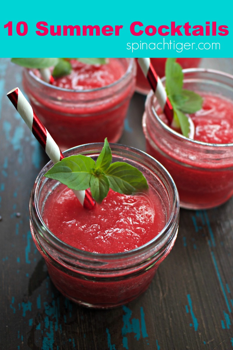 Ten Refreshing Summer Cocktail Drinks, Sangria, Frose, Old Fashioneds, Martinis, Margaritas, simple syrup and more from #spinachtiger #summerdrinks #summercocktails #summercocktaildrinks. via @angelaroberts