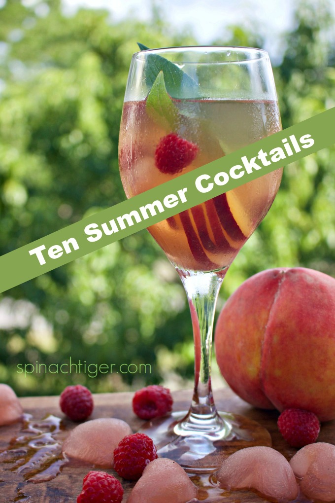 Ten Refreshing Summer Cocktail Drinks, Sangria, Frose, Old Fashioneds, Martinis, Margaritas, simple syrup and more from #spinachtiger #summerdrinks #summercocktails #summercocktaildrinks. via @angelaroberts