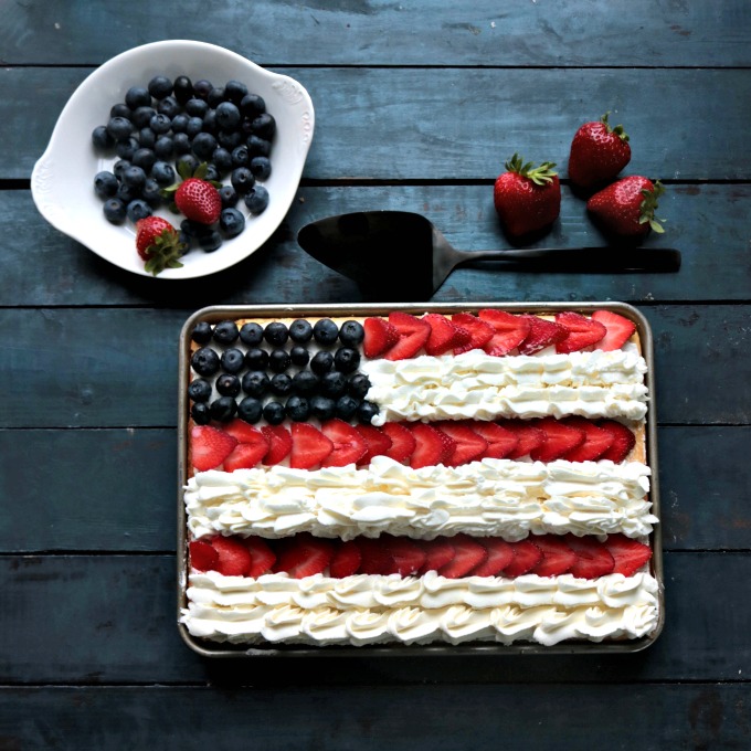 Patriotic Keto Flag Cake
