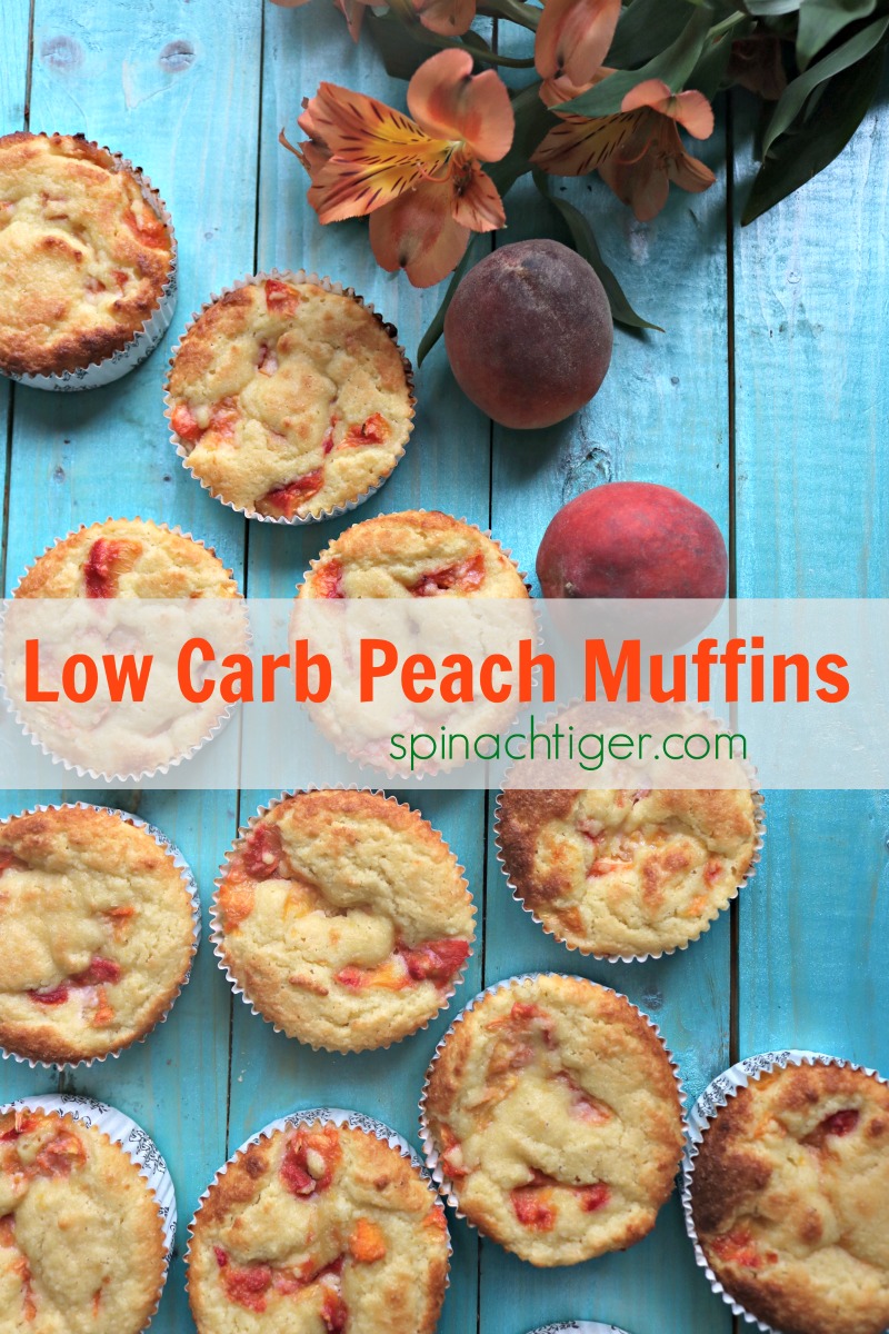 Make easy fresh peach muffins, grain free, gluten free and sugar free, with a perfect muffin texture. 3 Net Carbs. #swerve #peachtruck via @angelaroberts