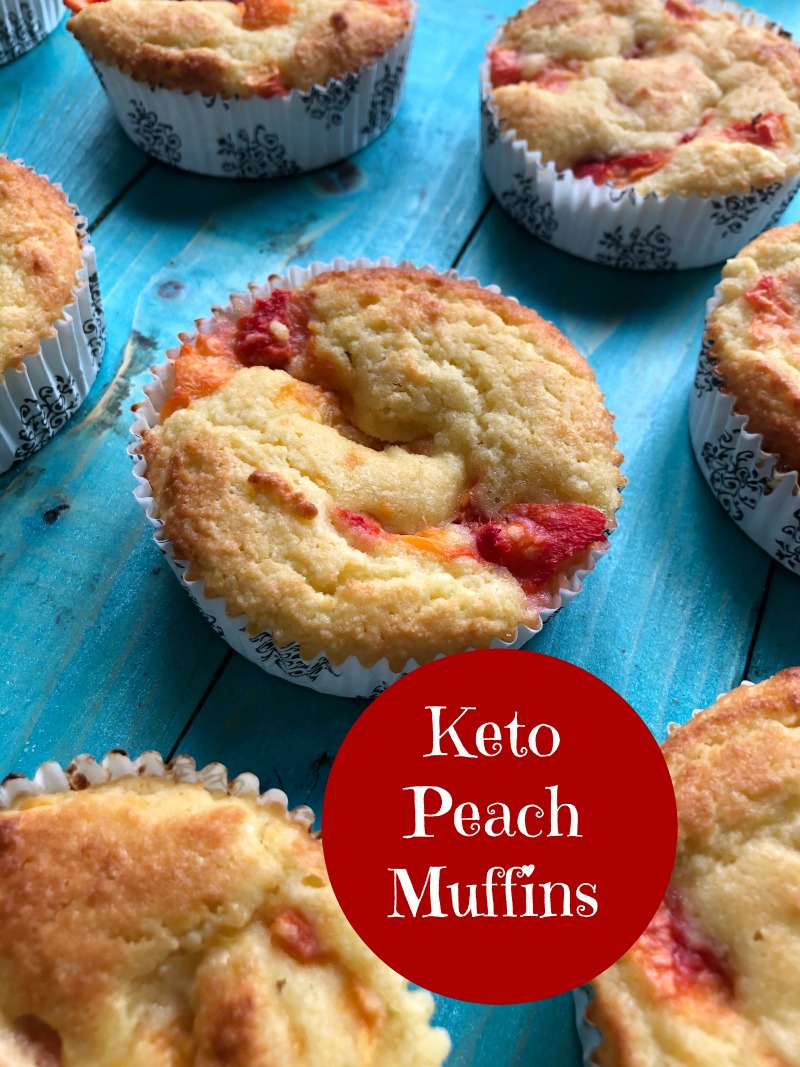 Make easy fresh peach muffins, grain free, gluten free and sugar free, with a perfect muffin texture. 3 Net Carbs. #swerve #peachtruck via @angelaroberts