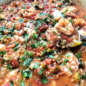Keto Shrimp Creole with Red (Cauliflower) Rice