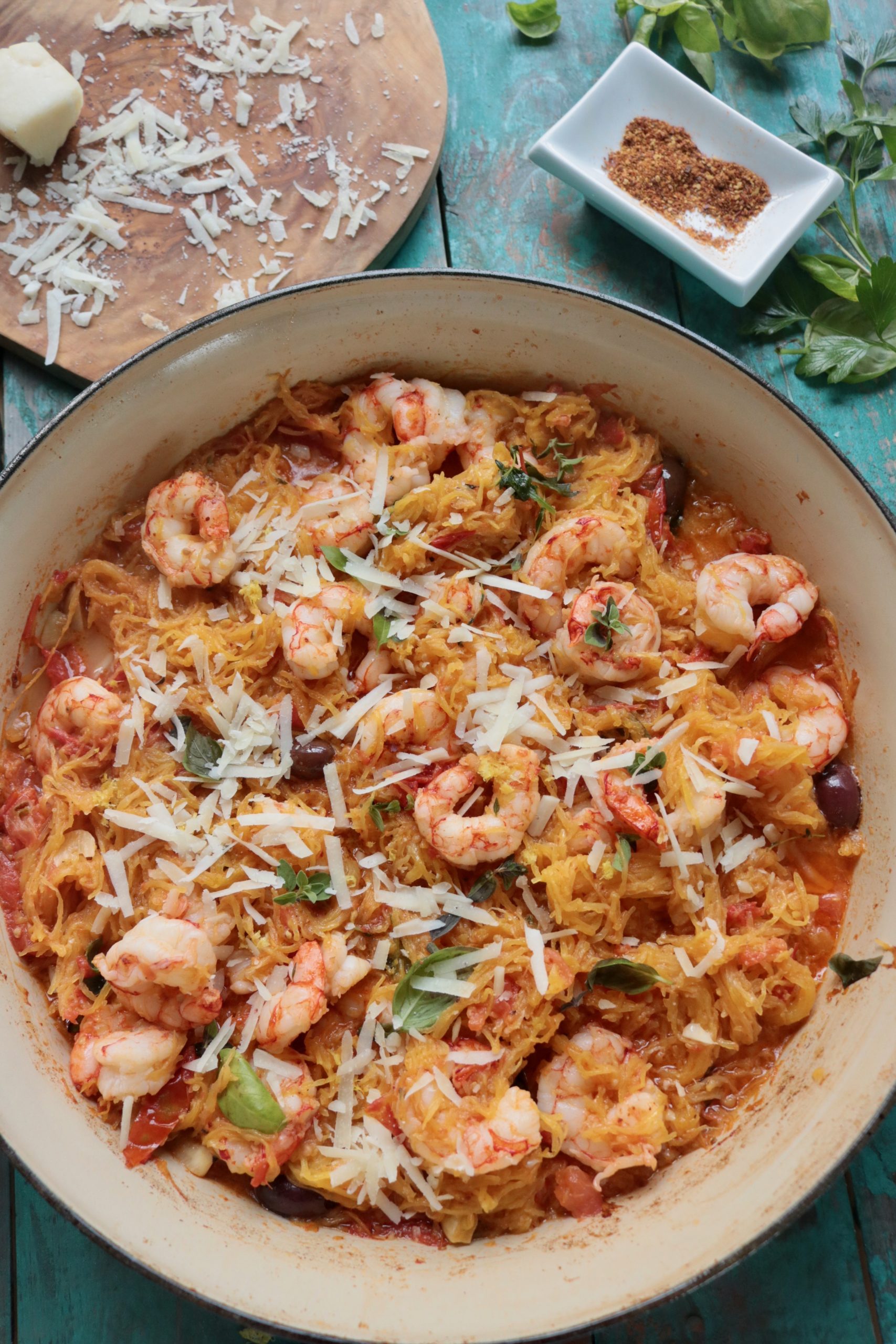 Low Carb Dinner Recipes: Shrimp with Spaghetti Squash