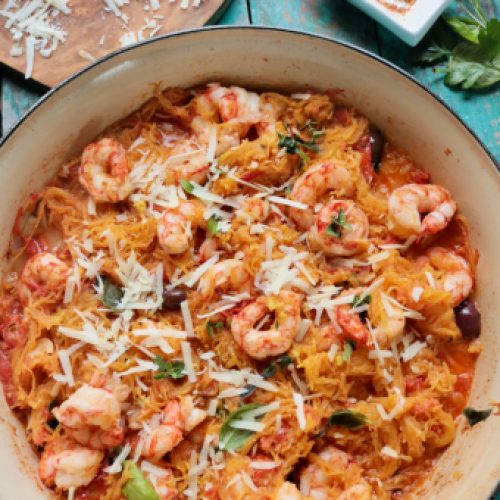 Italian Shrimp Spaghetti Squash Recipe Spinach Tiger