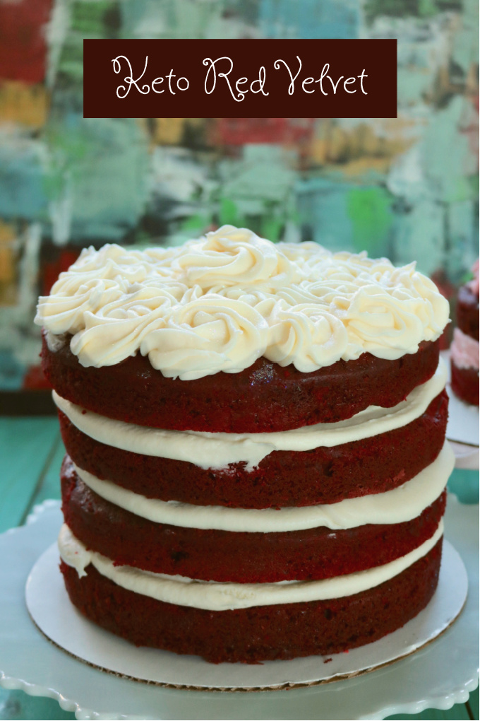 Keto Red Velvet Layer Cake with Cream Cheese Frosting. Sold in our keto bakery, a tried and true grain free, sugar free, low carb red velvet cake. #ketoredvelvet #spinachtiger #redvelvet #glutenfree #almondflour via @angelaroberts