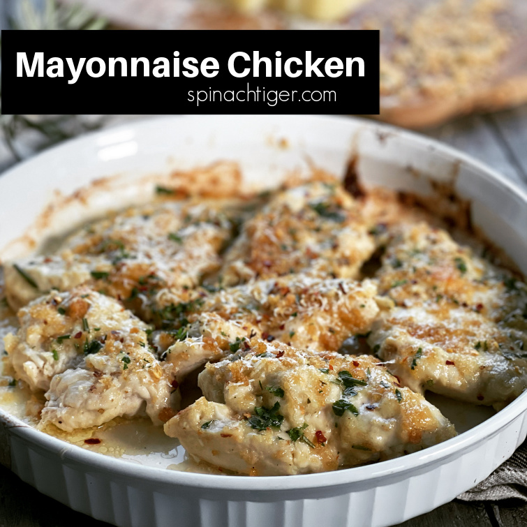 Parmesan Mayonnaise Chicken Bake (Keto Friendly) Spinach Tiger