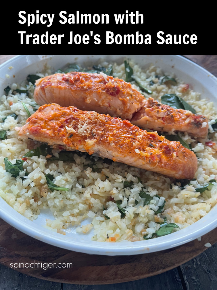 Spicy Mayonnaise Salmon with Trader Joe's Bomba Sauce