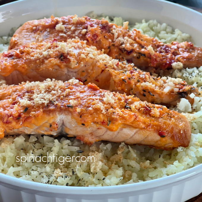 Spicy Mayonnaise Salmon with Bomba Sauce
