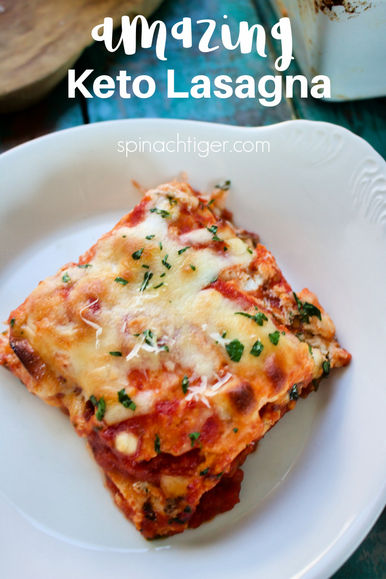 Keto Lasagna with Ricotta Cheese, Italian Sausage and unique noodles made from roasted radish, cream cheese, mozzarella and eggs. Only 4 net carbs and 370 calories per serving. via @angelaroberts