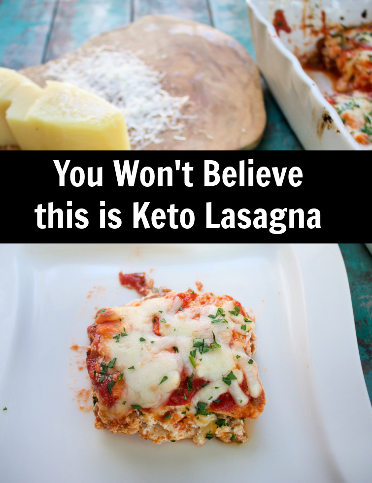 Keto Lasagna with Ricotta Cheese, Italian Sausage and unique noodles made from roasted radish, cream cheese, mozzarella and eggs. Only 4 net carbs and 370 calories per serving. via @angelaroberts