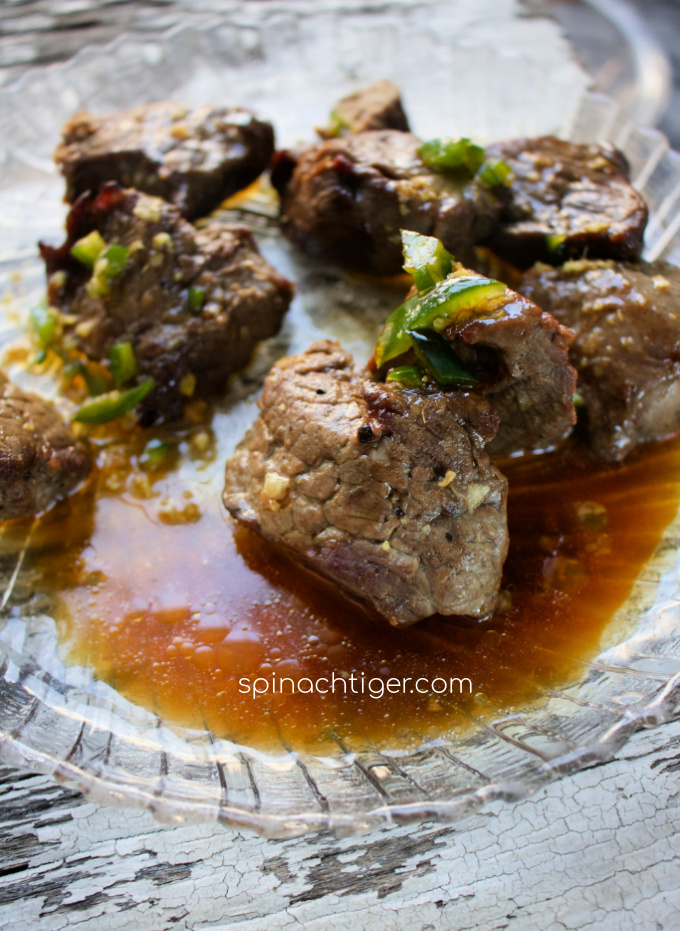How to Cook Steak Tips with Marinade from Spinach Tiger