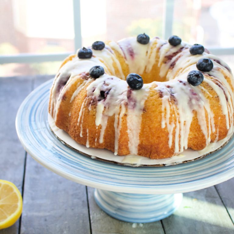 Keto Lemon Blueberry Bundt Cake, GF