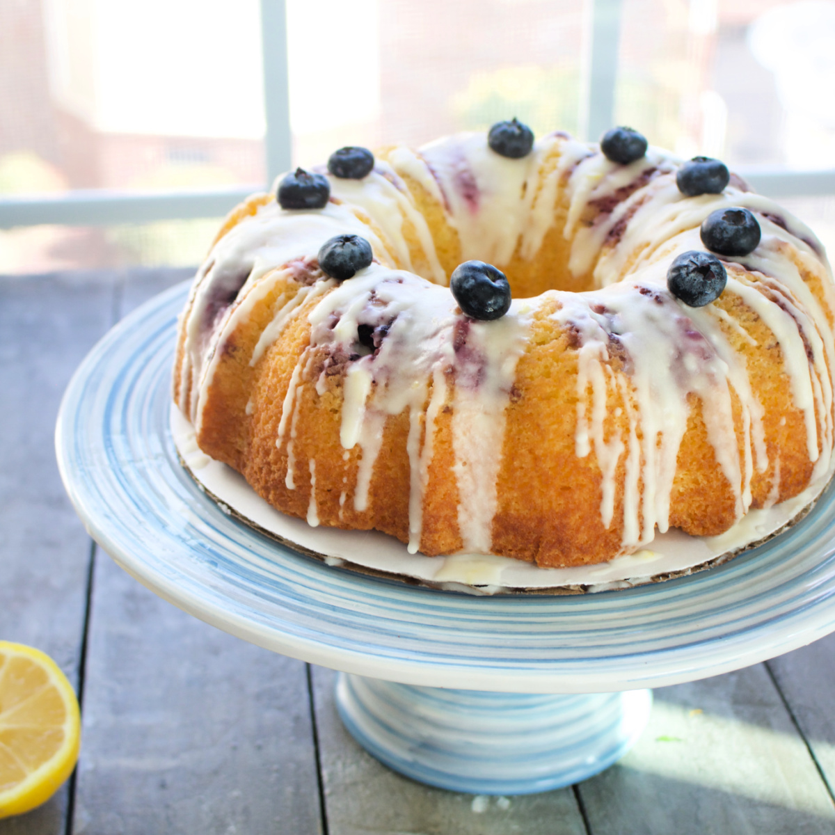 Keto Lemon Blueberry Bundt Cake