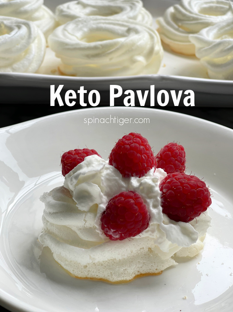 Keto Pavlova with Raspberries