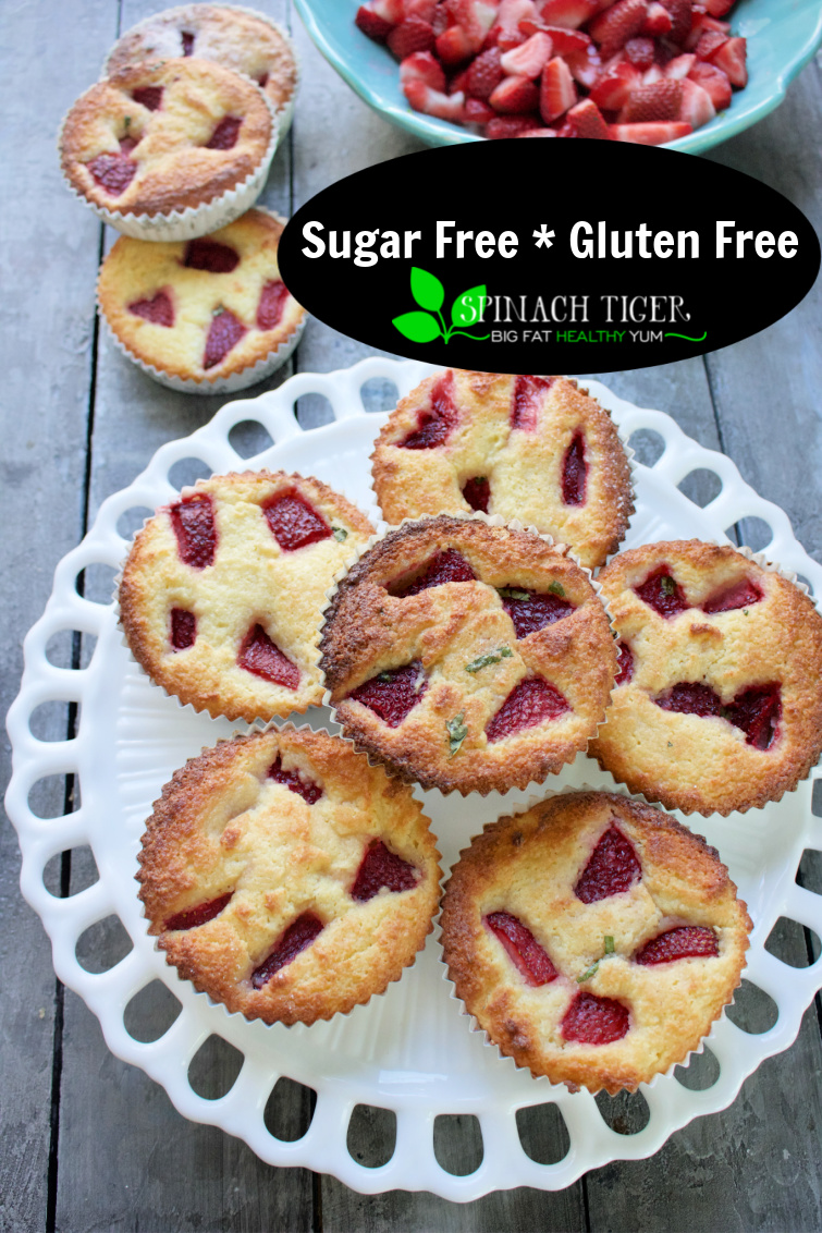 Delicious Keto Strawberry Muffins Recipe, gluten free, paleo, sold in our successful keot bakery. Perfect texture, kitchen tested, customer approved. #strawberries #ketostrawberrymuffins #ketomuffins #ketostrawberryrecipes #spinachtiger #paleostrawberrymuffins via @angelaroberts