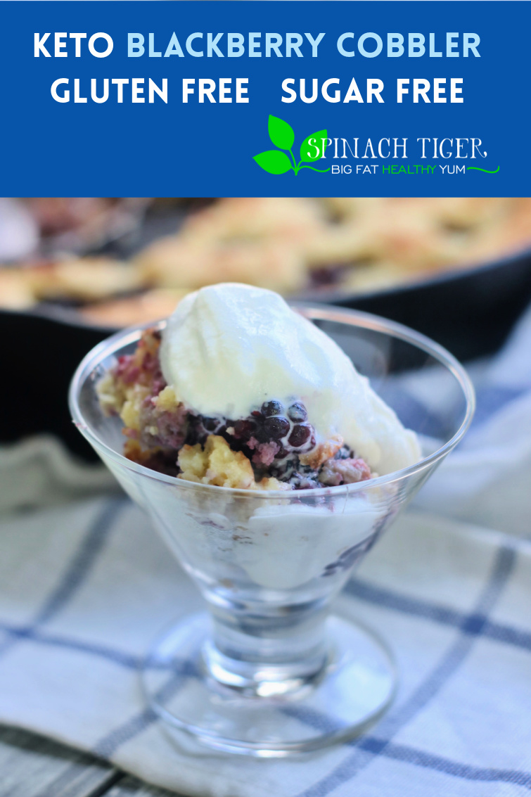 Sugar Free, Grain Free, Gluten Free, Low-Carb Keto Friendly Blackberry Cobbler. Easy to Make with almond flour and coconut flour, fresh blackberries. via @angelaroberts
