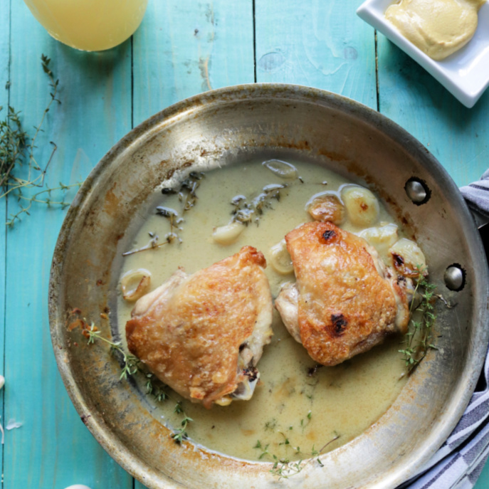 Stovetop Chicken Thighs with Wine
