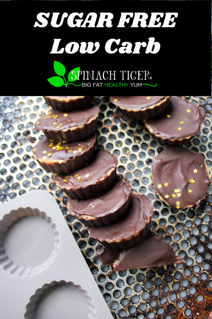 Copycat Reeses Peanut butter cups (KETO FRIENDLY) made with Swerve, Choc Zero Chocolate Chips and sugar free peanut butter. You cannot tell the difference. #ketopeanutbuttercups #Reese's #ketocandy #spinachtiger via @angelaroberts