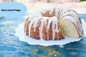 Keto Lemon Poppy Seed Cake, Sugar Free Lemon Glaze