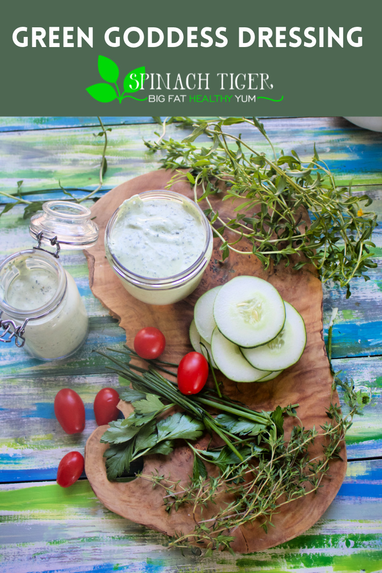 Make homemade green goddess dressing. Salads, Crudites, Artichokes, Fried seafood, fish tacos, deviled eggs. #greengoddess #saladdressing via @angelaroberts