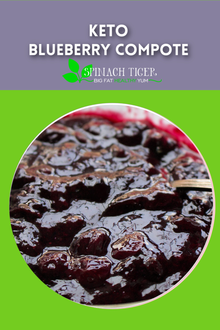 Sugar Free Blueberry Compote made with Swerve, Lemon juice, for your favorite keto cheesecake, ice cream, pancakes, etc. from #spinachtiger #ketorecipes #sugarfree #diabeticrecipe #blueberryrecipe via @angelaroberts