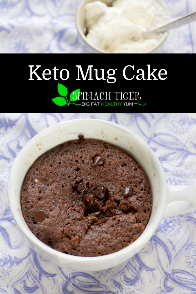 Make easy low carb chocolate mug cake in microwave in 60 seconds. I have a keto bakery and this is includes all my tips and tricks for delicious keto cake. #ketodessert #mugcake #chocolatemugcake #spinachtiger #glutenfreecake via @angelaroberts