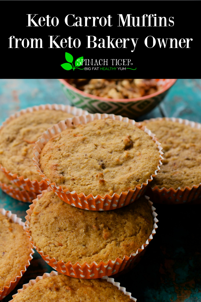 Make delicious keto carrot muffins with walnuts, almond flour, coconut flour. With or without cream cheese frosting. Great for breakfast or dessert #ketobaking #ketocarrotmuffin #carrotmuffin via @angelaroberts