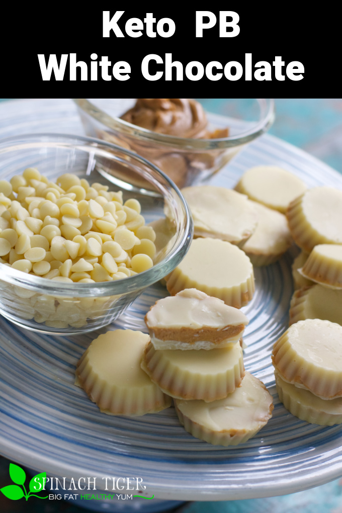 Keto White Chocolate Peanut Butter Cups (how to temper white chocolate) Sugar Free, Diabetic Friendly, using ChocZero White Chocolate Chips. via @angelaroberts