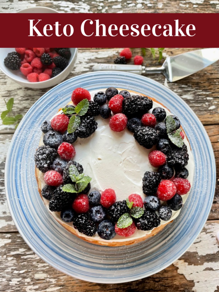Keto Cheesecake with Fruit Wreath of Berries