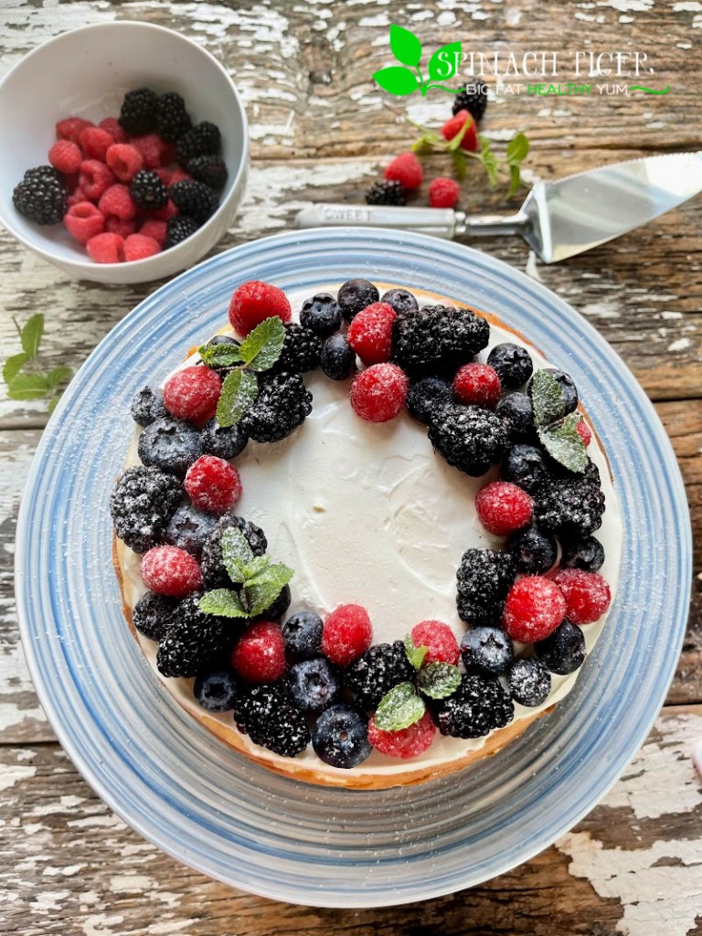 Keto Cheesecake with Fruit Wreath