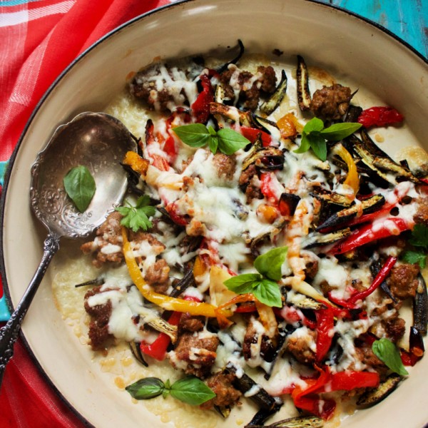 Sausage & Peppers with Mozzrella from Spinach TIger