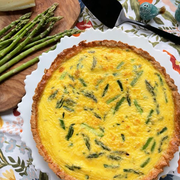 Asparagus quiche with Almond Flour Crust