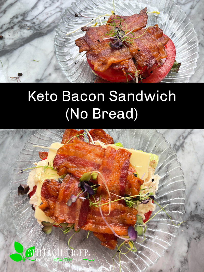 Bacon in a crosshatch pattern makes the perfect sandwich. Great keto idea, gluten free idea, or bacon lover's idea. #keto #bacon #low-carb. via @angelaroberts